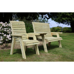 Churnet Valley Garden Furniture Ltd Ergo Trio Set Straight Tray - Timber - L75 X W220 X H105 Cm - L75 X W220 X H105 Cm - thumbnail 4