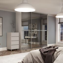 Spacepro Minimalist Mirror Panelled Mirrored Gloss 3 Door Sliding Wardrobe Door Kit (H)2220mm (W)1790mm - thumbnail 3