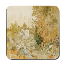 Benjamin Tate Design Autumn Landscape Placemat And Coaster Set With Watercolor Art - thumbnail 3