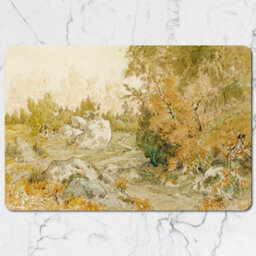 Benjamin Tate Design Autumn Landscape Placemat And Coaster Set With Watercolor Art - thumbnail 2