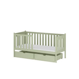 Arte Olive Wooden Single Bed With Storage 90X190Cm - Trendy Finish, Dual Drawers & Flexible Guard - thumbnail 1