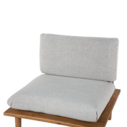 Beliani Acacia Outdoor 2 Seater Sofa Set With Side Table And Grey Cushions - Oiled Acacia, Steel Frame - thumbnail 8
