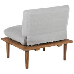 Beliani Acacia Outdoor 2 Seater Sofa Set With Side Table And Grey Cushions - Oiled Acacia, Steel Frame - thumbnail 7