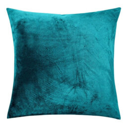 Ameha Teal Plain Velvet Cushions Set, 18X18 Inch, Includes 2 Filled Cushions & 2 Covers, Breathable & Anti Allergic - thumbnail 3