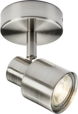 Luminosa Lighting Luminosa Gu10 Single Spotlight - Brushed Chrome 230V Ip20 50W - image 1