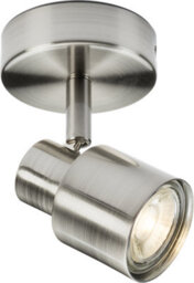 Luminosa Lighting Luminosa Gu10 Single Spotlight - Brushed Chrome 230V Ip20 50W - thumbnail 1