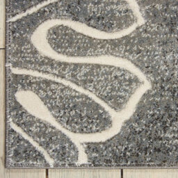 Grey Floral Luxurious Modern Easy To Clean Rug For Bedroom & Living Room-66 X 229Cm (Runner) - thumbnail 7