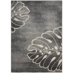 Grey Floral Luxurious Modern Easy To Clean Rug For Bedroom & Living Room-66 X 229Cm (Runner) - thumbnail 8