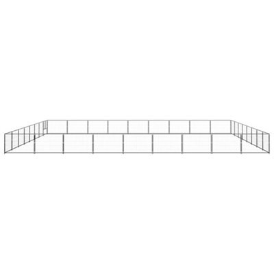 Berkfield Durable Dog Kennel Black 72 M2 Steel - image 1