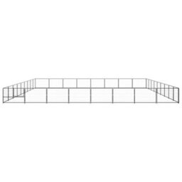 Berkfield Durable Dog Kennel Black 72 M2 Steel - thumbnail 3