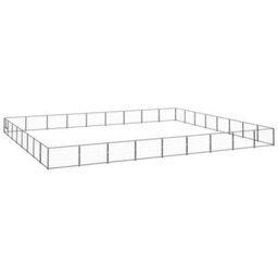 Berkfield Durable Dog Kennel Black 72 M2 Steel - thumbnail 2