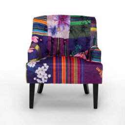 Fabric Patchwork Lydia Accent Chair - thumbnail 3