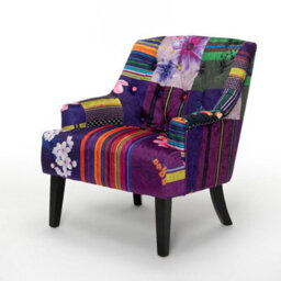 Fabric Patchwork Lydia Accent Chair - thumbnail 2