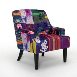 Fabric Patchwork Lydia Accent Chair - thumbnail 4