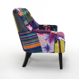 Fabric Patchwork Lydia Accent Chair - thumbnail 5