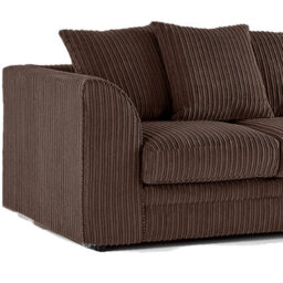 Furnishings For Less UK Luxor Jumbo Cord Chocolate Fabric 2 Seater Sofa - thumbnail 2