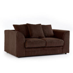 Furnishings For Less UK Luxor Jumbo Cord Chocolate Fabric 2 Seater Sofa - thumbnail 1