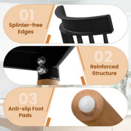 Windsor Dining Chairs Kitchen Armless Side Chairs-Black Set Of 4 - thumbnail 3