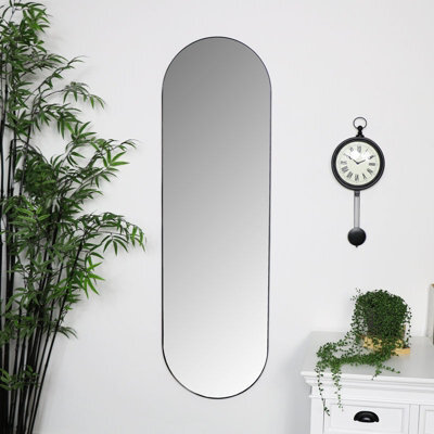 Melody Maison Black Oval Wall Mirror 50Cm X 150Cm - image 1