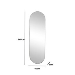 Melody Maison Black Oval Wall Mirror 50Cm X 150Cm - thumbnail 7