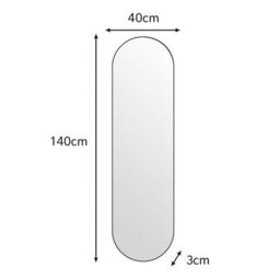 Melody Maison Black Oval Wall Mirror 50Cm X 150Cm - thumbnail 6