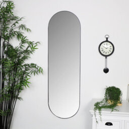 Melody Maison Black Oval Wall Mirror 50Cm X 150Cm - thumbnail 1