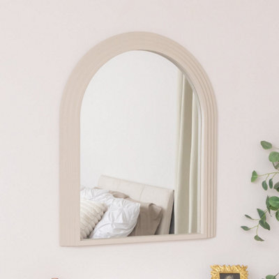 Melody Maison Large Beige Arched Wall Mirror - 90Cm X 75Cm - image 1