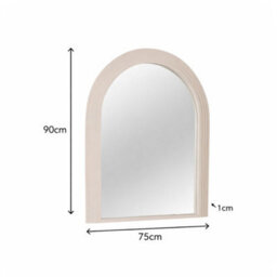Melody Maison Large Beige Arched Wall Mirror - 90Cm X 75Cm - thumbnail 7