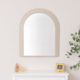 Melody Maison Large Beige Arched Wall Mirror - 90Cm X 75Cm - thumbnail 4