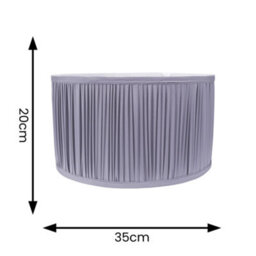 Valuelights Jess Powder Blue Fabric Ruched Pleated Large Drum Shade And Bulb (D)35Cm - thumbnail 4