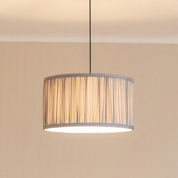 Valuelights Jess Powder Blue Fabric Ruched Pleated Large Drum Shade And Bulb (D)35Cm - thumbnail 1
