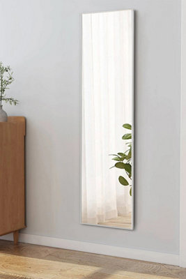 Thehotsale Silver-White Aluminum Alloy Frame Glass Full-Length Mirror Wall-Mounted Floor-Standing Dual-Use 40Cm W X 150Cm H - image 1