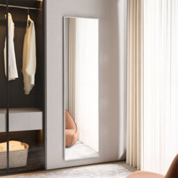 Thehotsale Silver-White Aluminum Alloy Frame Glass Full-Length Mirror Wall-Mounted Floor-Standing Dual-Use 40Cm W X 150Cm H - thumbnail 2