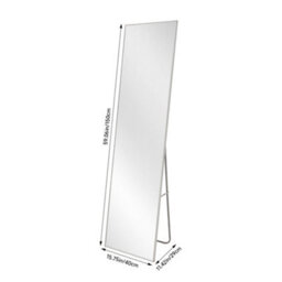Thehotsale Silver-White Aluminum Alloy Frame Glass Full-Length Mirror Wall-Mounted Floor-Standing Dual-Use 40Cm W X 150Cm H - thumbnail 9