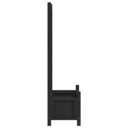 Berkfield Elegant Planter With Trellis Black Solid Wood Fir - thumbnail 5