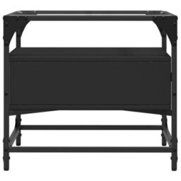 Berkfield Coffee Table With Glass Top Black 50X50X45 Cm Steel - thumbnail 5