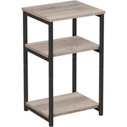 Songmics 3-Tier Side Table, End Table With Sturdy Steel Frame, Industrial Bedside Table, Heather Greige And Classic Black - thumbnail 8