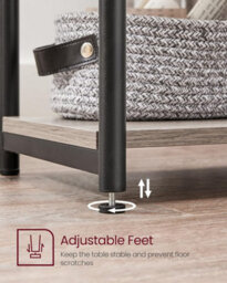 Songmics 3-Tier Side Table, End Table With Sturdy Steel Frame, Industrial Bedside Table, Heather Greige And Classic Black - thumbnail 6