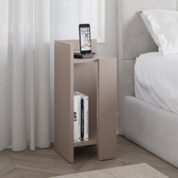 Decortie Elos Modern Narrow Bedside Table Nightstand 2-Piece Set Left Right Module 25Cm Mocha Grey - thumbnail 8