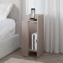 Decortie Elos Modern Narrow Bedside Table Nightstand 2-Piece Set Left Right Module 25Cm Mocha Grey - thumbnail 7