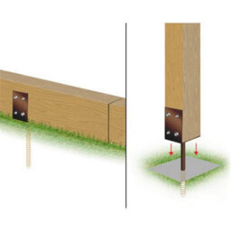 Marlborough Pack Of 5 (Total 5 Units) - Sleeper / Base Anchor Bracket To Concrete - Brown - 220mm (L) - thumbnail 2
