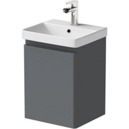 Affine Bathroom Cloakroom Vanity Unit Wash Basin Cabinet Cupboard Storage Grey 400mm - thumbnail 4