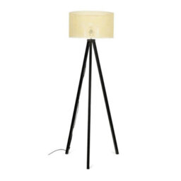 Valuelights Barbro Black Tripod Floor Lamp With Wicker Shade And Bulb - thumbnail 3