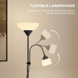 Homcom Mother-Child Floor Lamp Duo Light With 2 Switches And Round Base - thumbnail 5