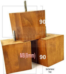 L&F 4X Solid Wooden Feet Replacement Furniture Legs 90mm Height Sofas Chairs Stools M8 Tsp2037 Dark Oak Wash - thumbnail 1