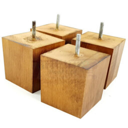 L&F 4X Solid Wooden Feet Replacement Furniture Legs 90mm Height Sofas Chairs Stools M8 Tsp2037 Dark Oak Wash - thumbnail 4