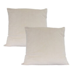 Urban Textures Pack Of 2 Velvet Cushion Covers 18 X 18 Inches Cream