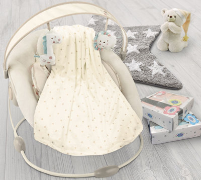 My Little World Gentle Plush Faux Fur Boxed Blanket - Machine Washable And Ideal For Sofa, Bed, Couch, 120Cm X 150Cm - Cream