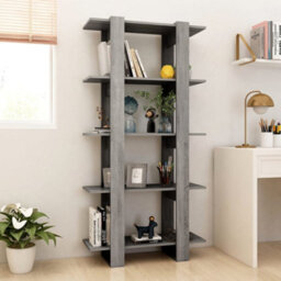 Berkfield Book Cabinet/room Divider Grey Sonoma 80X30X160 Cm Engineered Wood - thumbnail 3