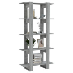 Berkfield Book Cabinet/room Divider Grey Sonoma 80X30X160 Cm Engineered Wood - thumbnail 4